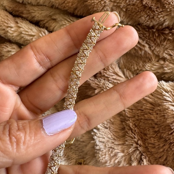 Elegant 6.5 CT Natural Diamonds Bracelet 14K Yellow Gold 7” Length - Picture 12 of 15